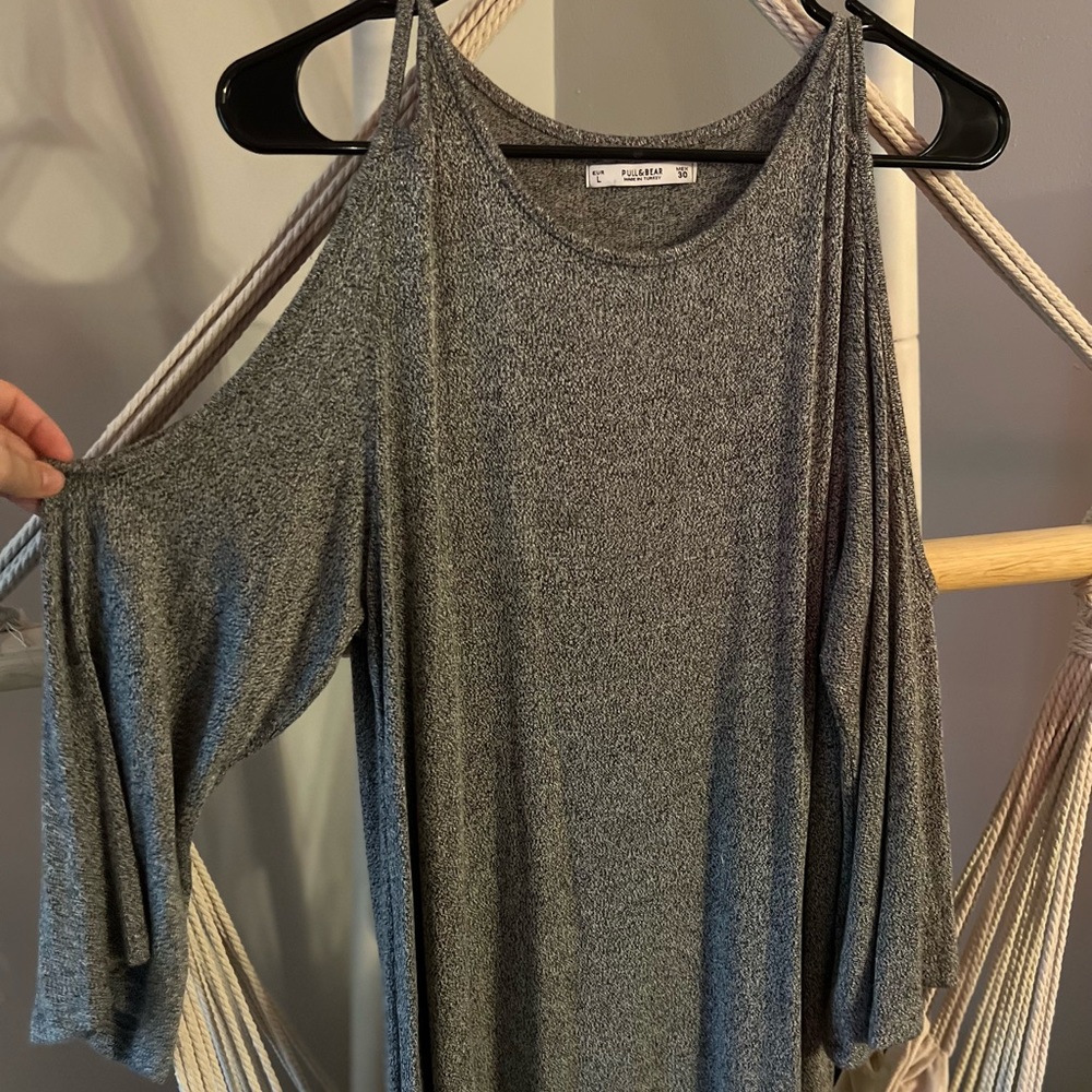 Grey dress with arm slits